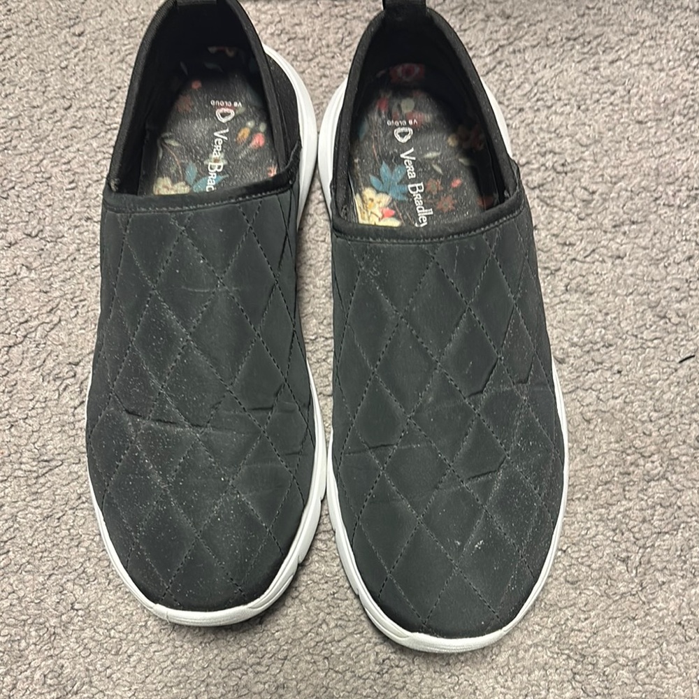 Vera Bradley Black and White Athletic Shoes with Quilted Pattern